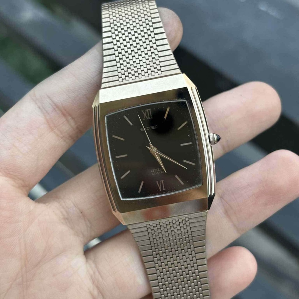 Vintage 1981 Citizen Exceed Quartz 
4-798392 Men’s Mesh Bracelet Watch [UHAG]
